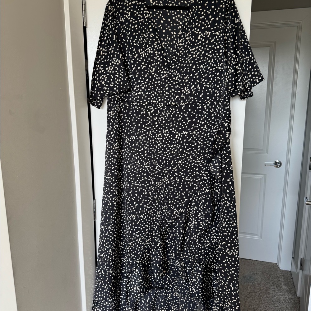 ASOS New Look Curve Black and White Polka Dot Dress size 22 (has been altered)